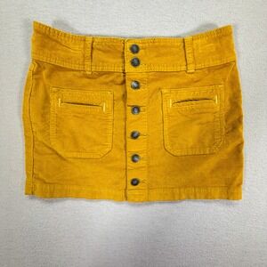 Free People We The Free Mini Skirt Men Size 26 Mustard Yellow Excellent Corduroy